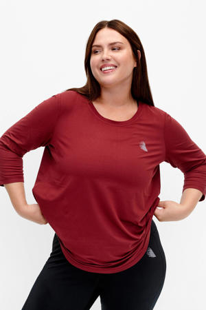 Plus Size sport T-shirt Abasic donkerrood
