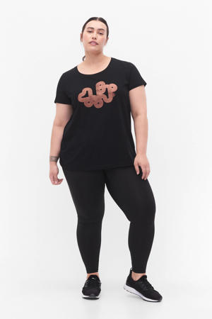 Plus Size sport T-shirt Alogo zwart