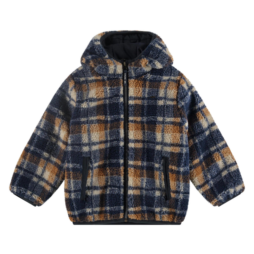 Warme Oversized Jas Générique Geruite Damesjas Met Capuchon - Sherpa Gevoerd, Flanel, Warme Winterjas, Maten S-2XL Overhemd Jas Knoopsluiting