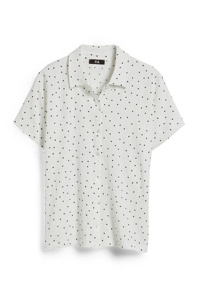 Betrokken snelheid Reserve C&A blouse met stippen wit/zwart | wehkamp