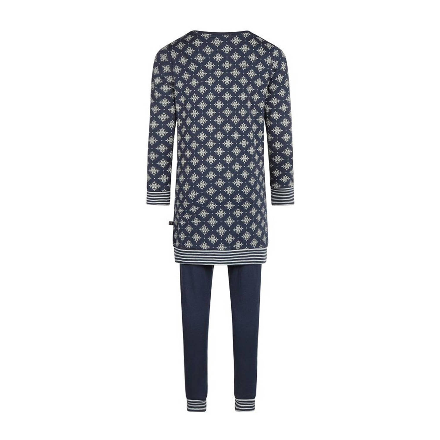 Charlie Choe pyjama met all over print donkerblauw wit