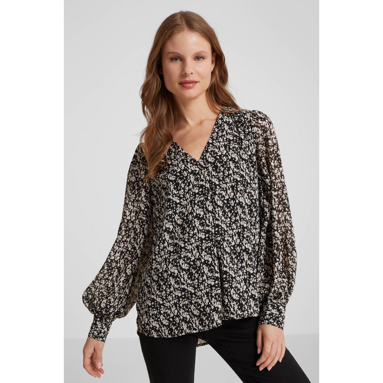 anytime geweven blouse met all over print
