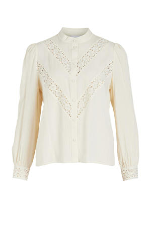 blouse VIFLIRA met open detail crème