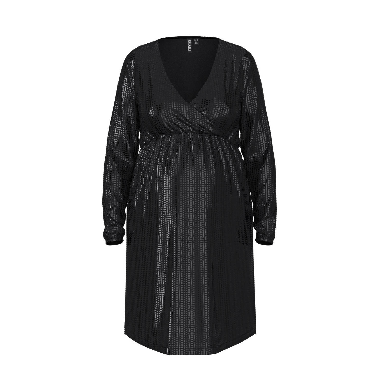 PIECES Maternity zwangerschapsjurk PMSIDDY met glitters zwart