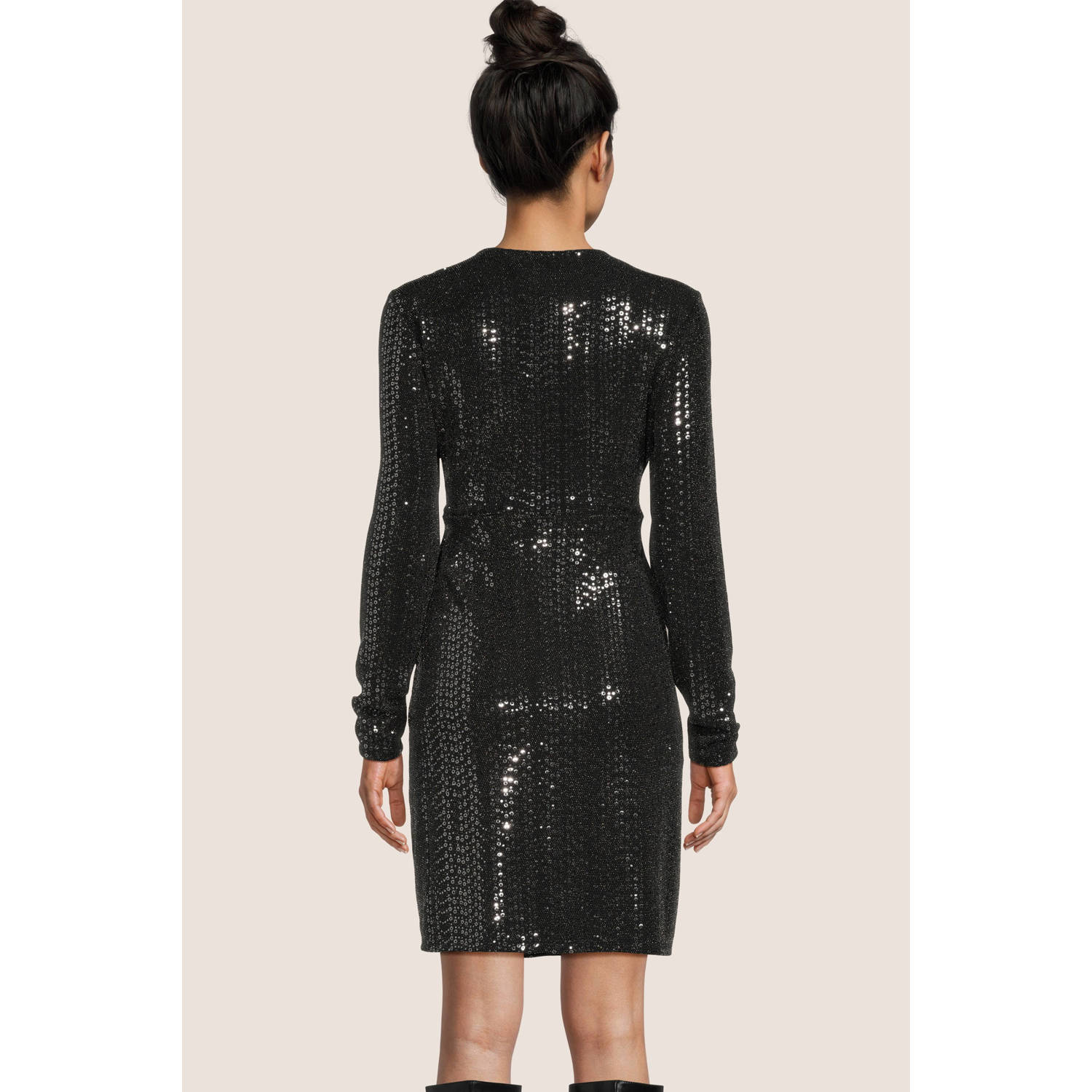 PIECES Maternity zwangerschapsjurk PMSIDDY met glitters zwart