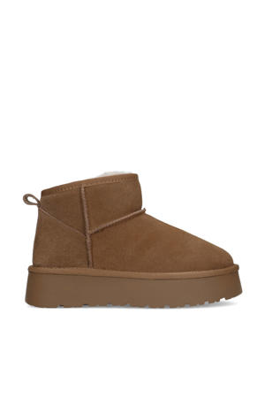 suède enkelboots cognac