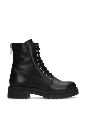 leren veterboots zwart