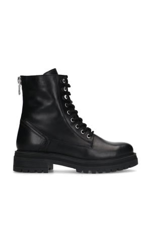leren veterboots zwart