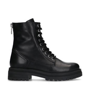 leren veterboots zwart