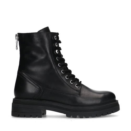 Sacha leren veterboots zwart afbeelding