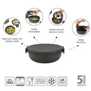 thumbnail: Brabantia Make & Take salade lunchkom 1,3 liter, kunststof - Dark Grey