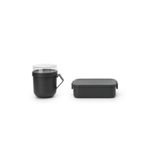 Make & Take Lunchset - 2-delig - Kunststof - Dark Grey 