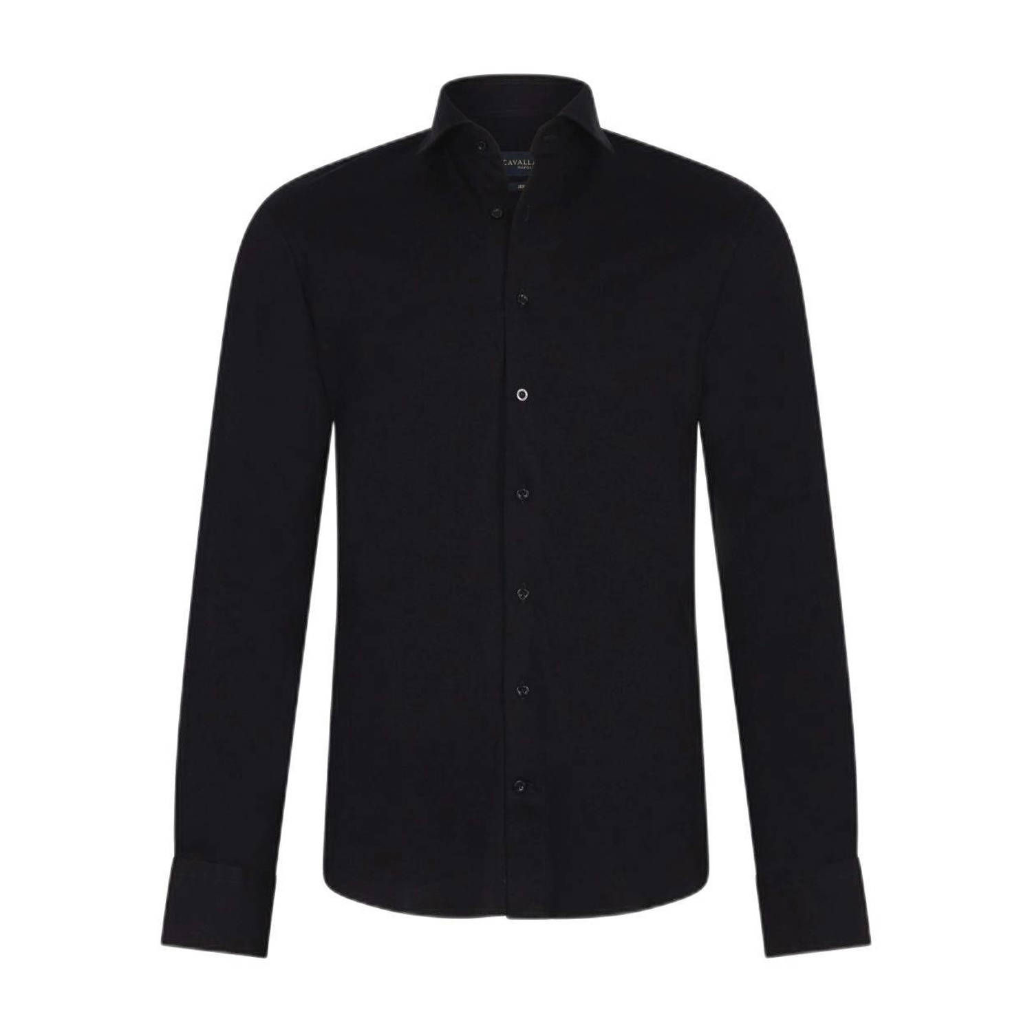 Cavallaro Napoli slim fit overhemd black