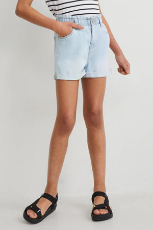 slim fit short lichtblauw