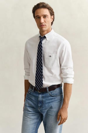 regular fit oxford overhemd wit