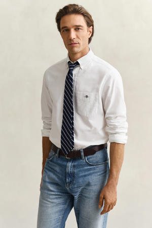 regular fit oxford overhemd wit