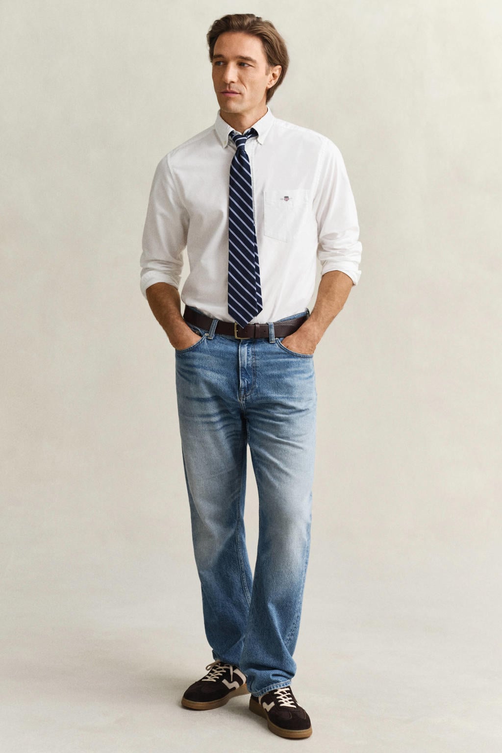 GANT regular fit oxford overhemd wit