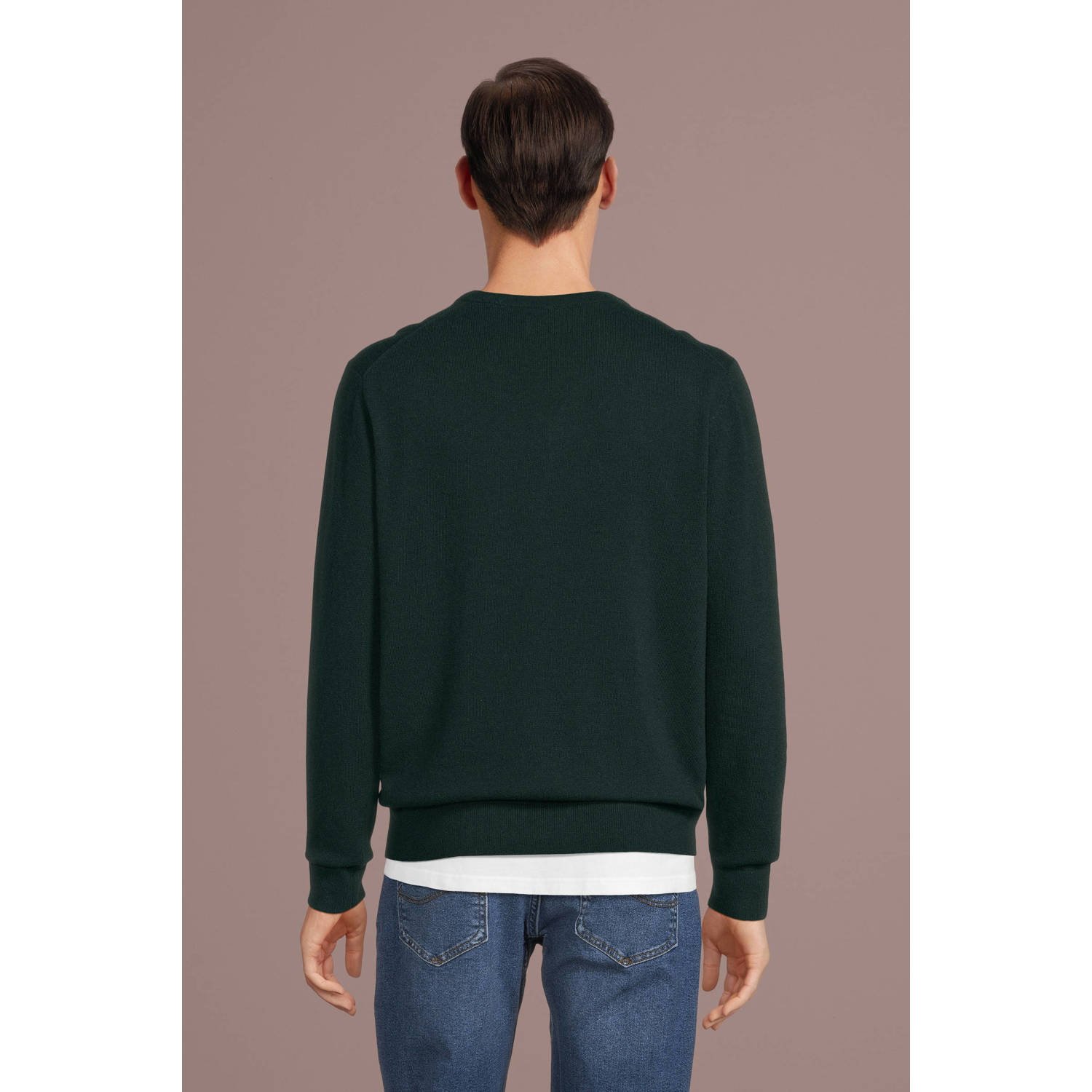 GANT wollen pullover met logo tartan green