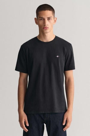 regular fit T-shirt met logo en borduursels black