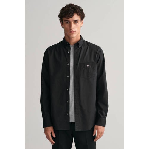 GANT regular fit overhemd met logo en borduursels black afbeelding