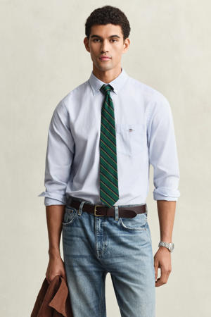 regular fit poplin overhemd lichtblauw