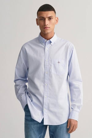 regular fit overhemd met logo en borduursels light blue