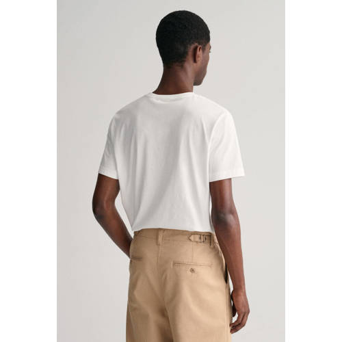 GANT regular fit T-shirt met logo en borduursels white afbeelding
