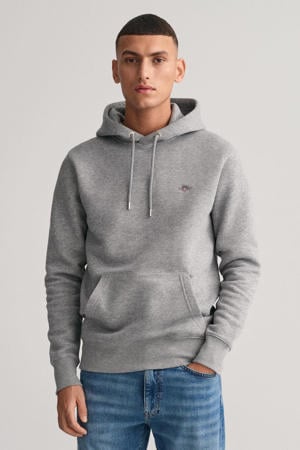 hoodie met logo en borduursels grey melange