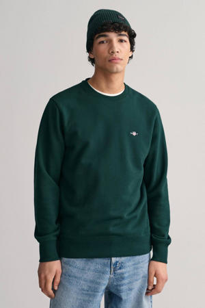sweater met logo en borduursels tartan green
