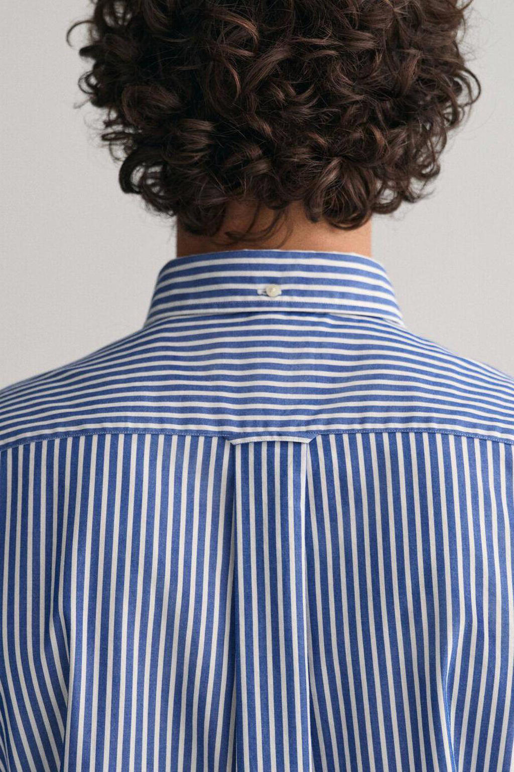 GANT REG Poplin Gingham - Camiseta, Azul, 48