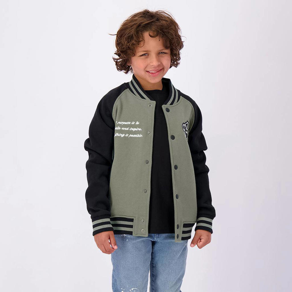 BLACK BANANAS baseball jacket met logo groen/zwart (set van 1) wehkamp