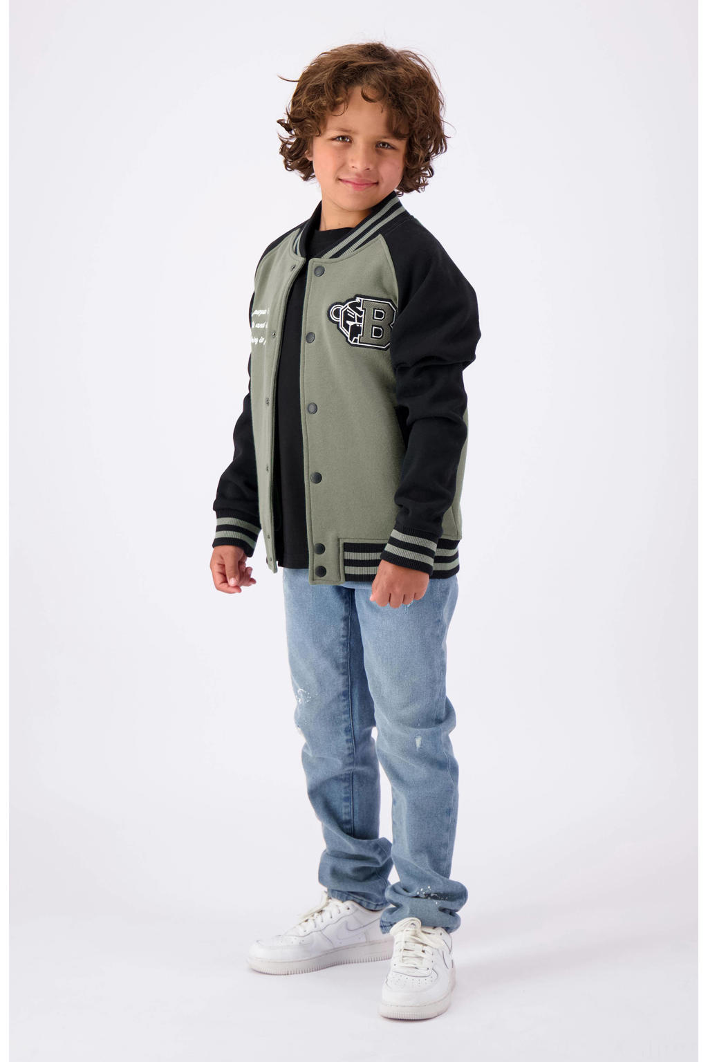 BLACK BANANAS baseball jacket met logo groen/zwart (set van 1) wehkamp