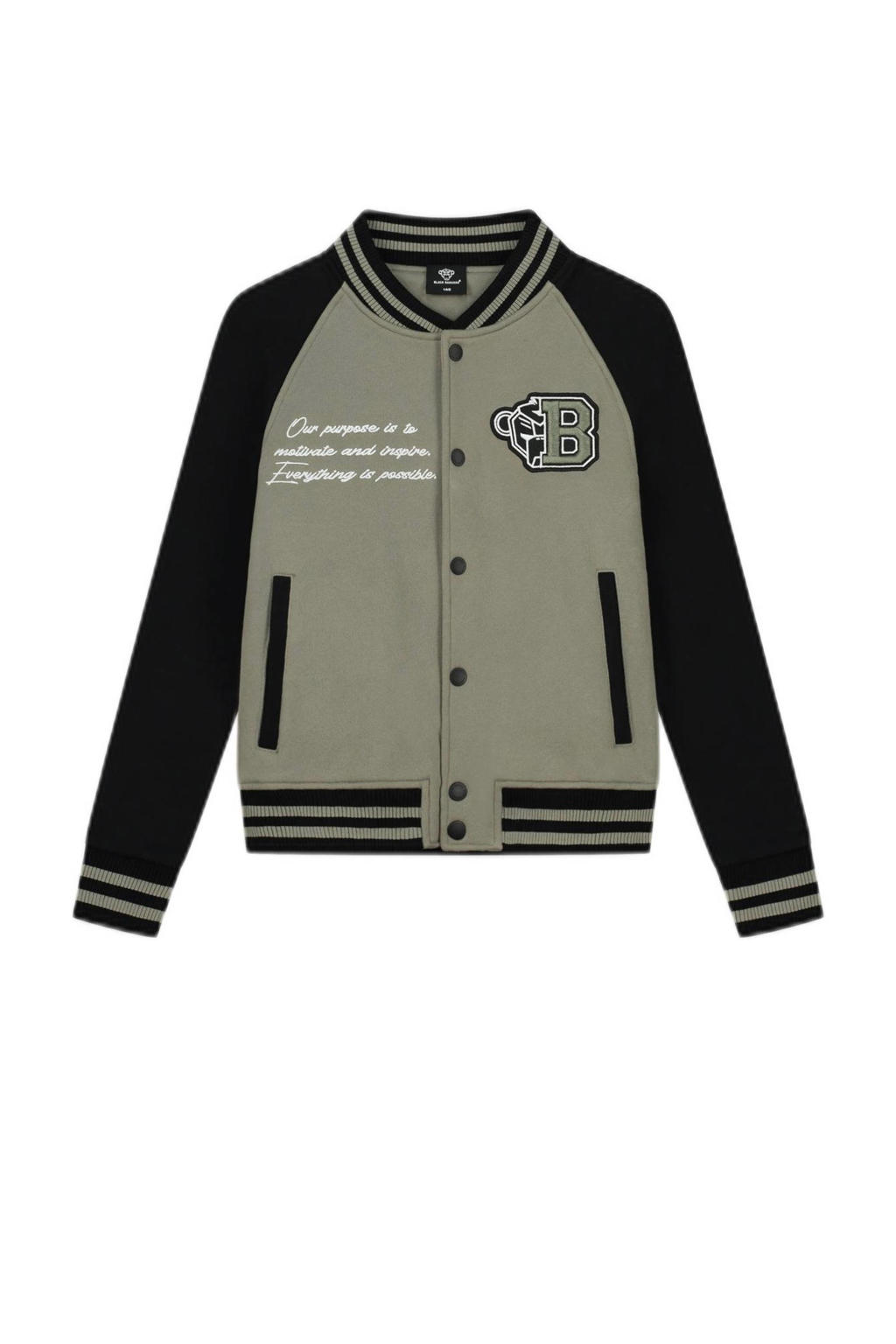 BLACK BANANAS baseball jacket met logo groen/zwart (set van 1) wehkamp