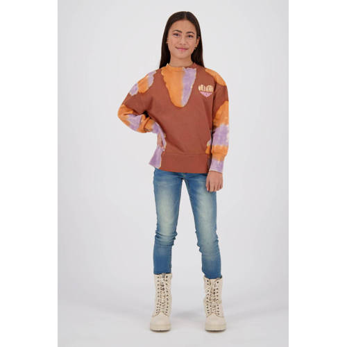 Vingino tie-dye sweater Nensy bruin/lila/oranje