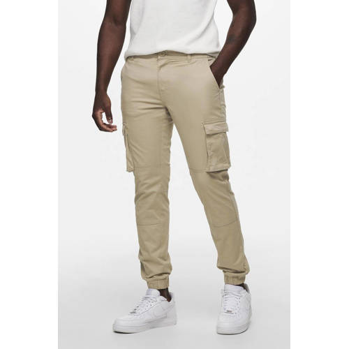 ONLY & SONS tapered fit cargo broek ONSCAM beige afbeelding