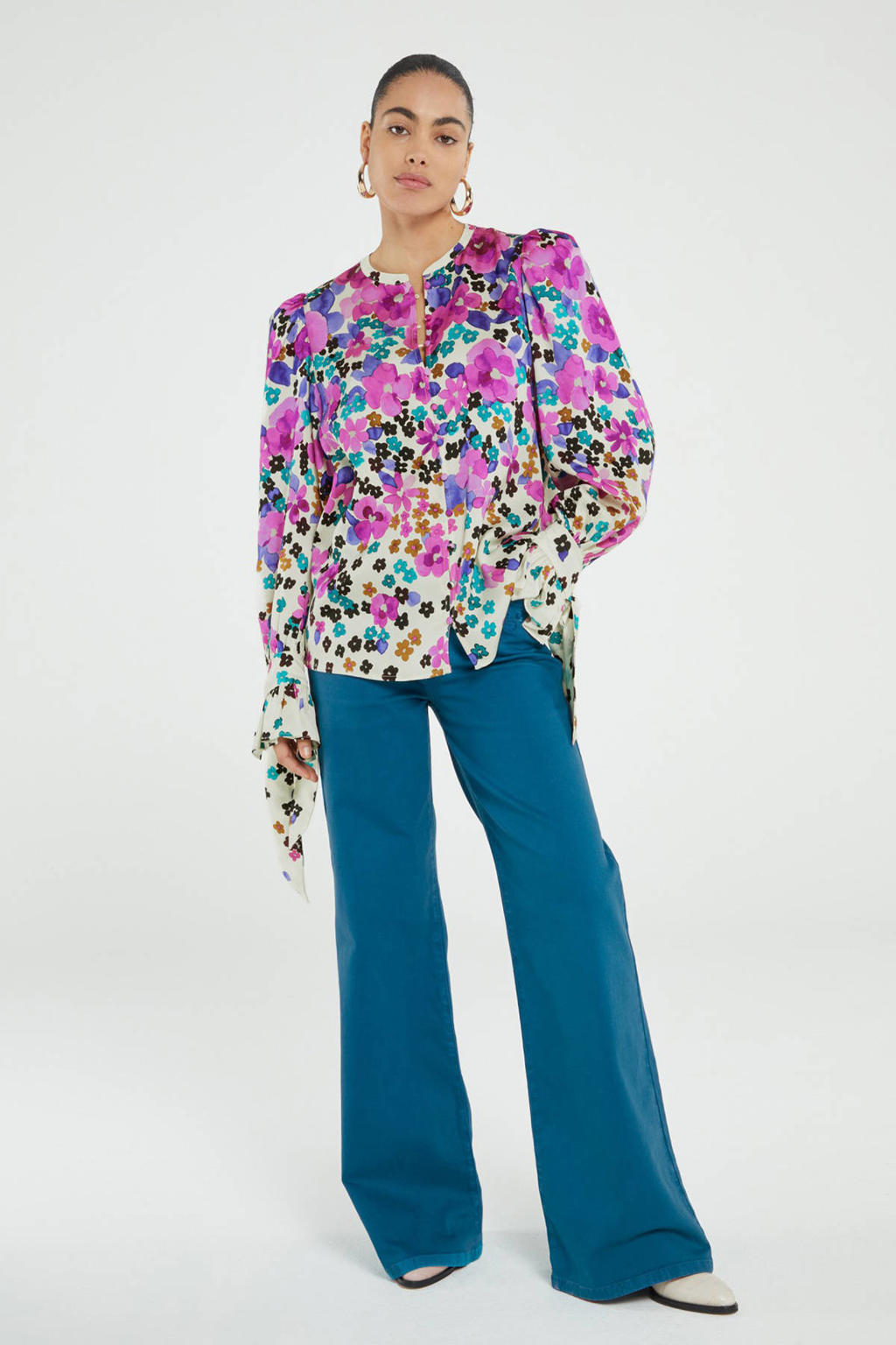 Fabienne Chapot gebloemde blouse Kylie paars,wit | wehkamp