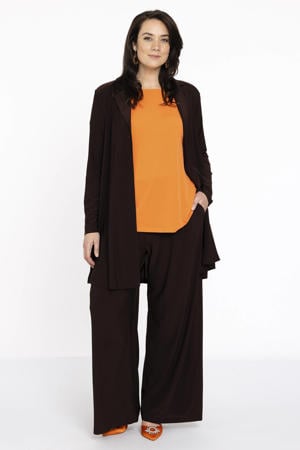 loose fit broek DOLCE van travelstof bruin