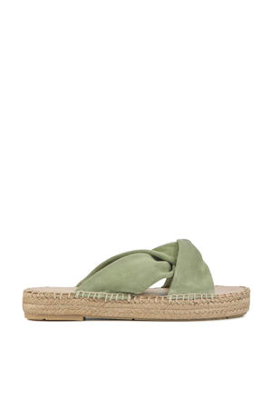   suede slippers groen
