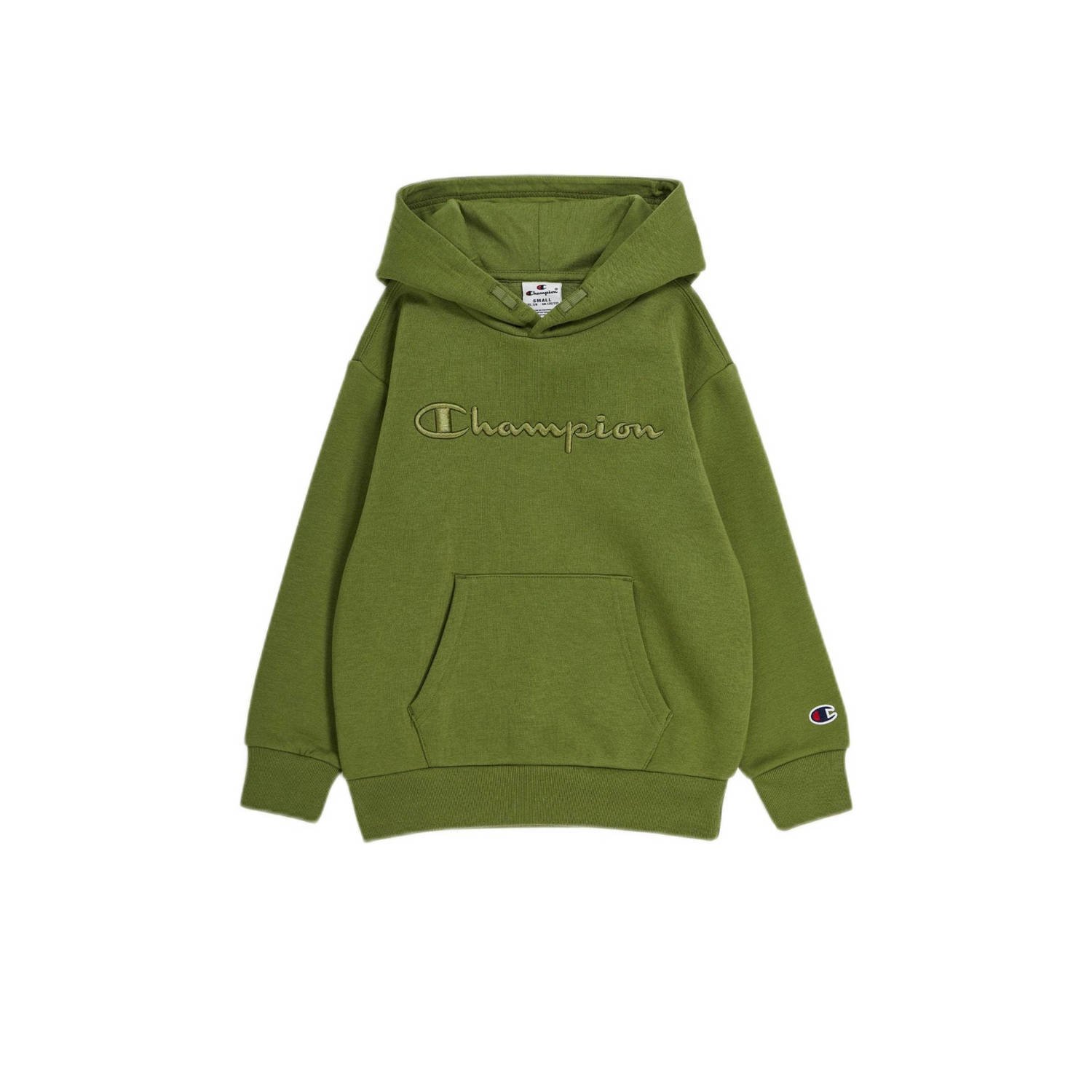 Champion hoodie met logo olijfgroen Sweater Jongens Katoen Capuchon Logo 134 140