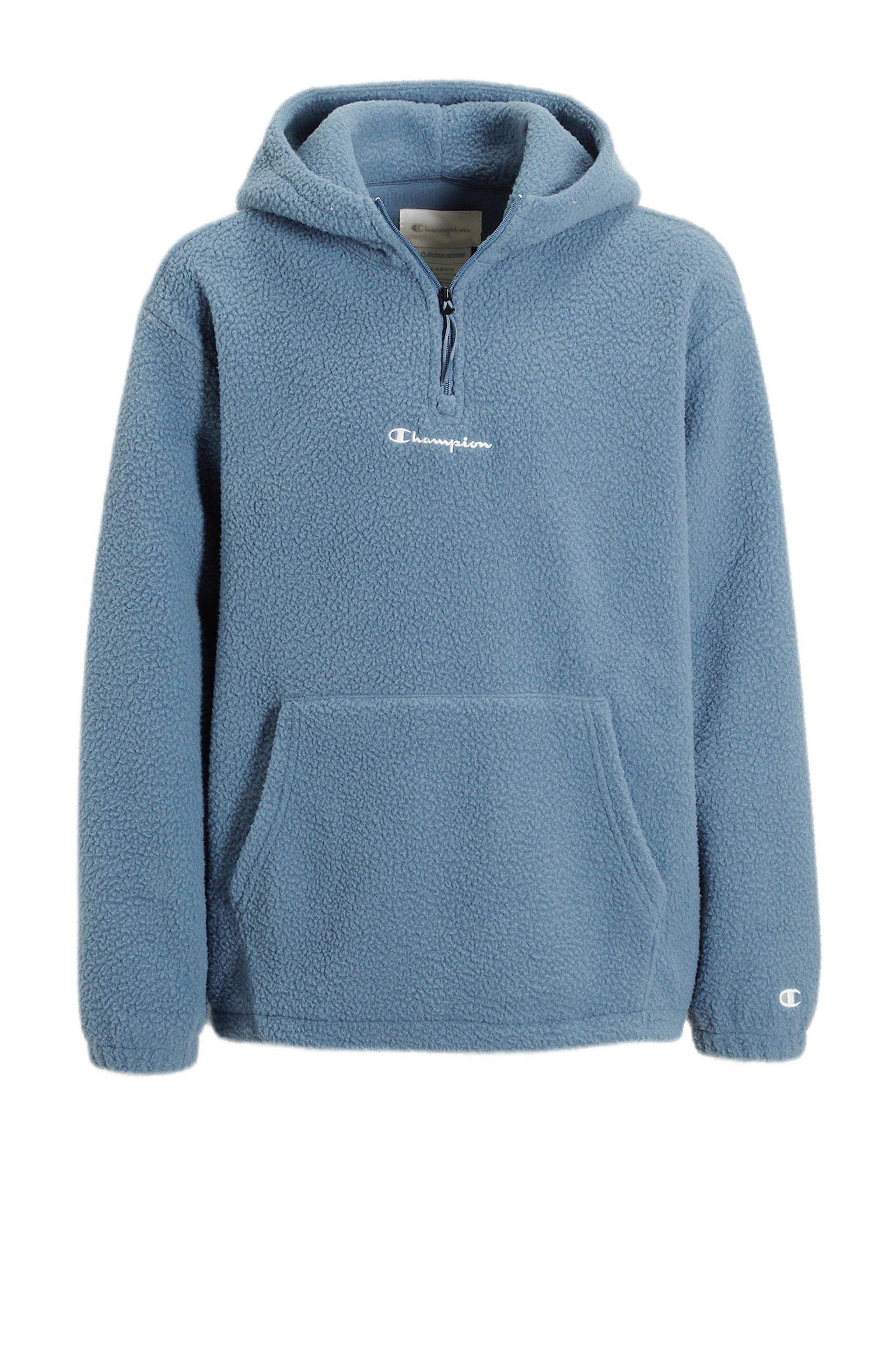 Champion fleece hoodie zilver | wehkamp