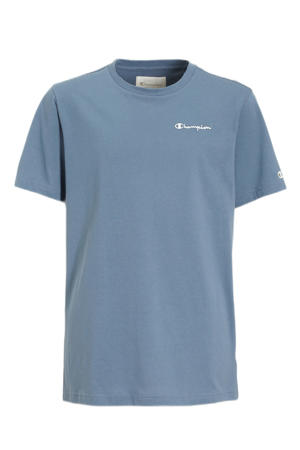 T-shirt met logo grijsblauw