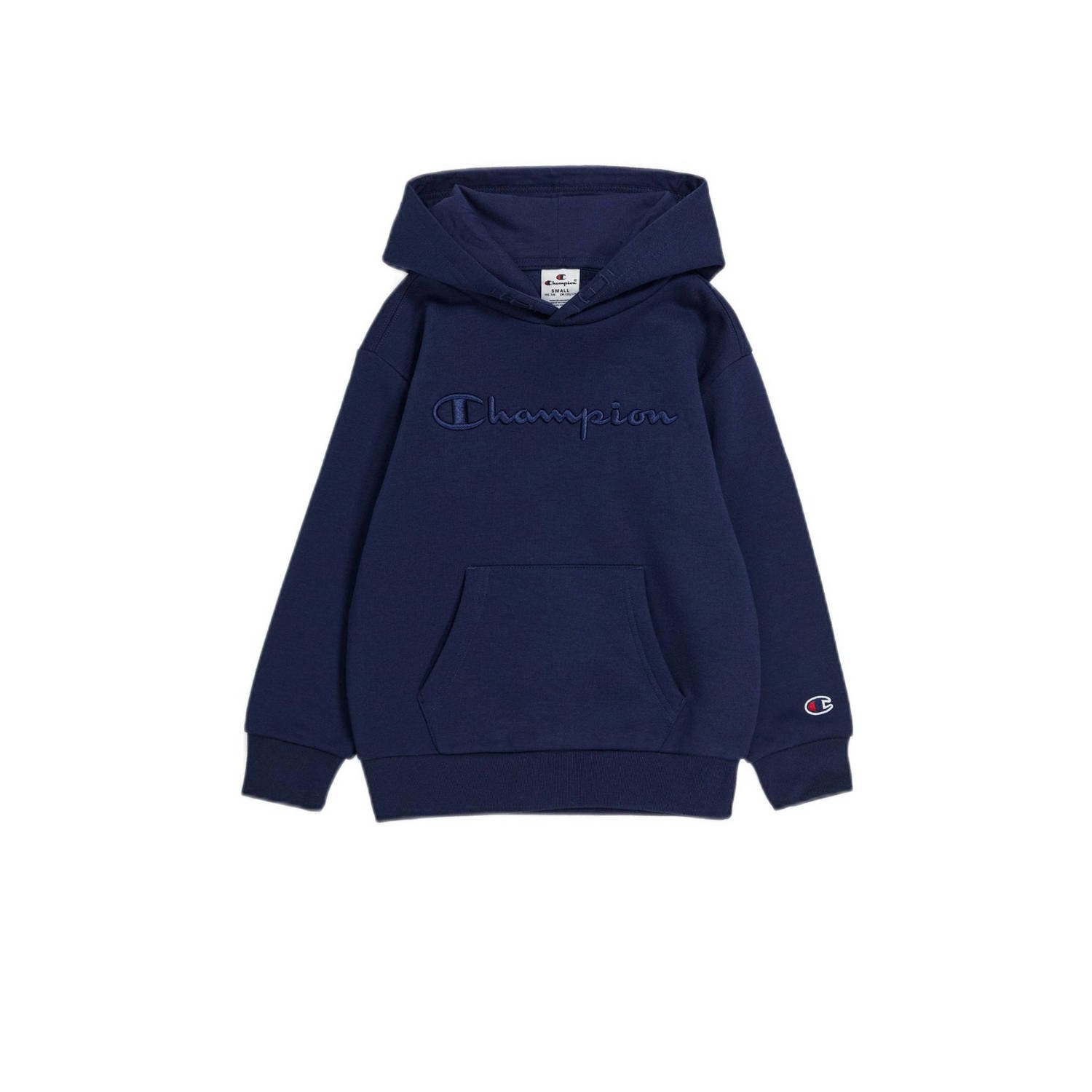 Champion hoodie met logo en borduursels donkerblauw