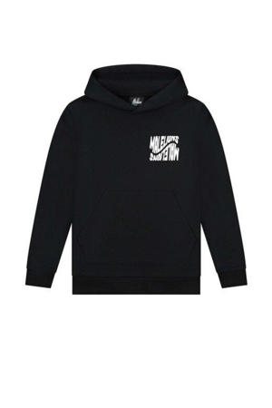 hoodie Wave met backprint zwart