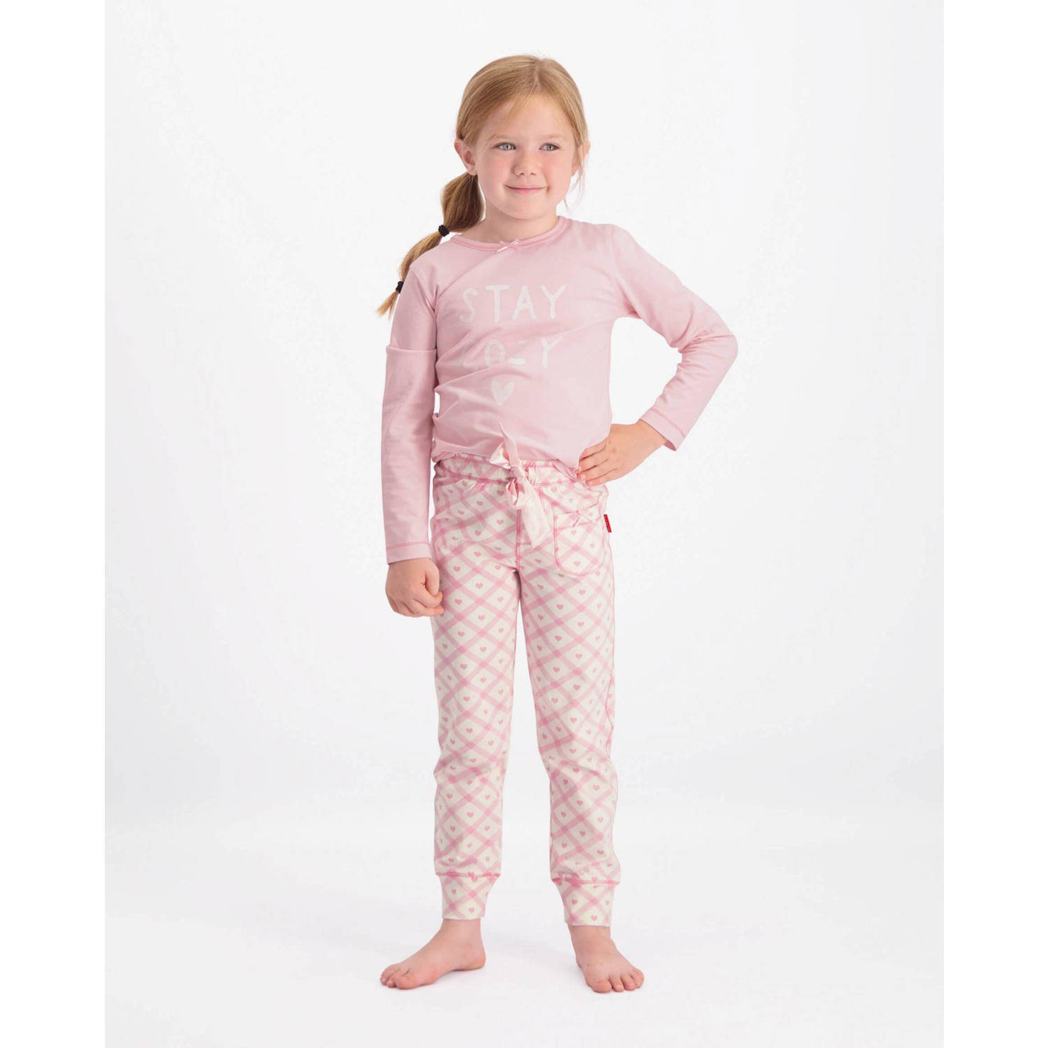 Claesen's pyjama Hearts roze Meisjes Stretchkatoen Ronde hals All over print 104-110