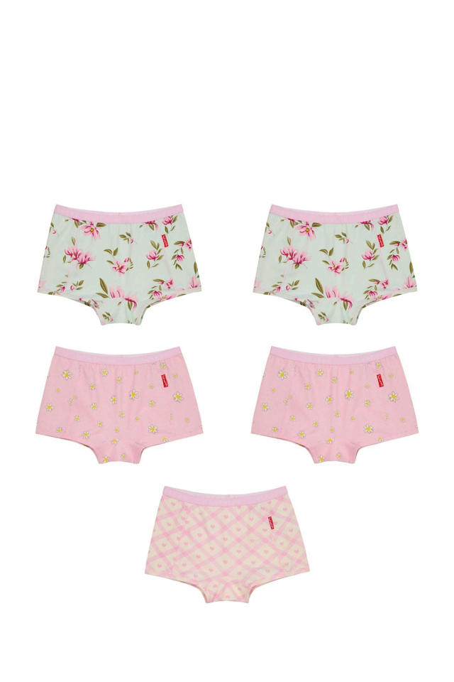 Claesen's short Flower set van roze/mintgroen wehkamp