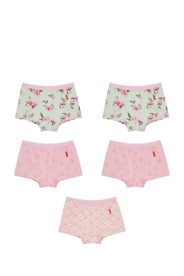 Claesen's short Flower set van roze/mintgroen wehkamp