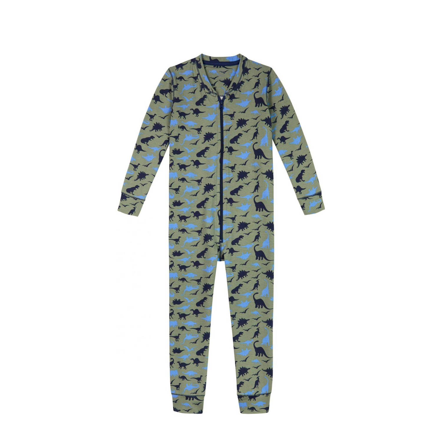 Claesen's onesie met dinoprint groen Jongens Stretchkatoen Ronde hals All over print 104-110