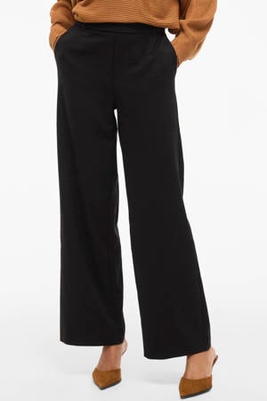 high waist wide leg broek VIVARONE zwart