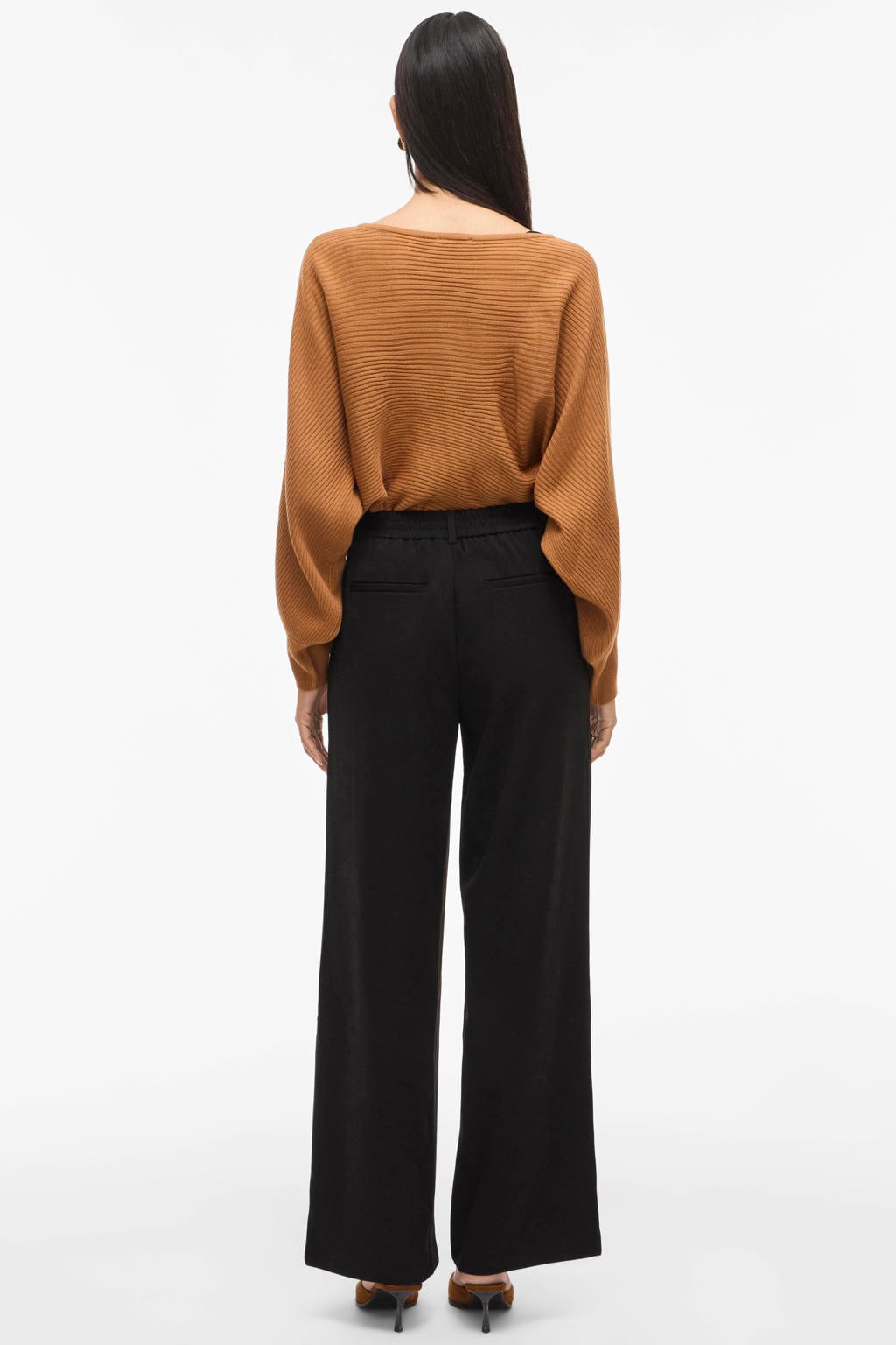 Wide leg trousers with high waist, teal green, Vila | La Redoute Wide leg trousers with high waist, teal green, Vila | La Redoute