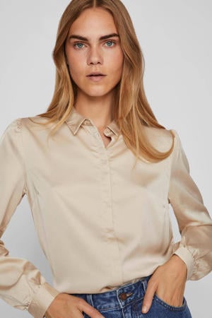 blouse VIELLETTE van gerecycled polyester champagne